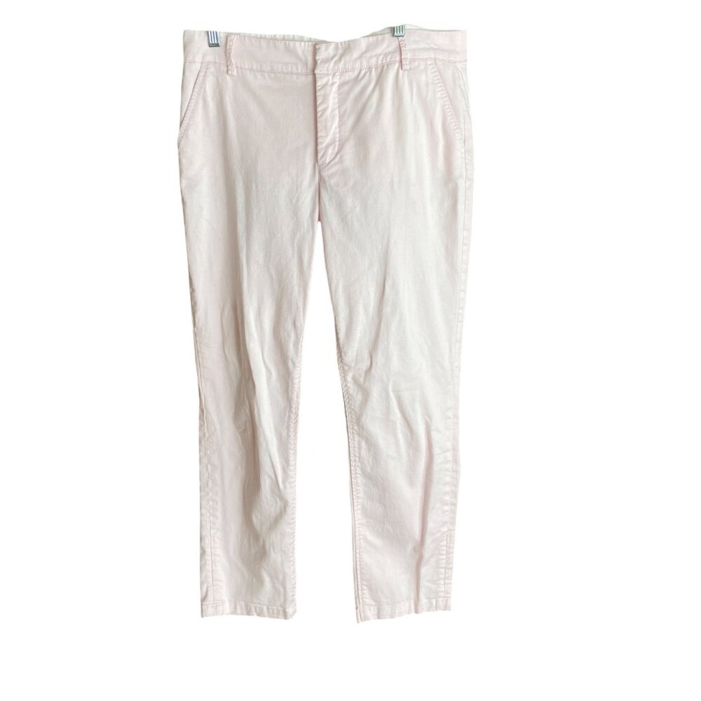 Saks Fifth Avenue Womens 5th Ave Ankle Pants Size 8 Pink Cotton Blend